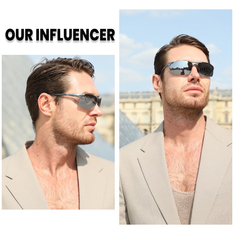 DUCO Mens Sunglasses Polarized Sports Fishing Running Driving Carbon Fiber Sunglasses for Men UV400 Protection DC8277 - Image 2